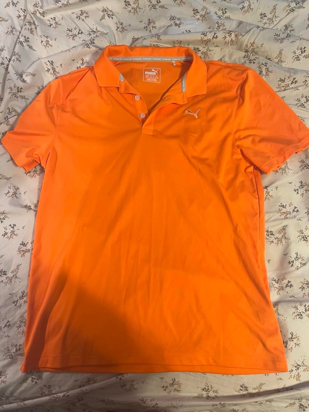 orange puma polo shirt